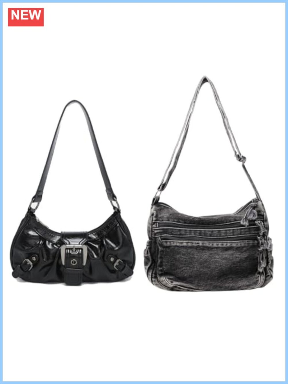 Denim Canvas Shoulder Bag Y2K Hobo Crossbody Clutch Small Purse